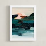 "Curacao" - Art Print in Turquoise blue by Caryn Owen - Framed