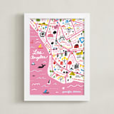 "I Love Los Angeles" - Art Print in Cotton Candy by Jordan Sondler - Framed