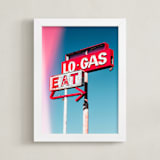 "Desert Signs" - Art Print in Bold Sign Red by Kate Baird - Framed