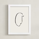 "Face Study I" - Art Print in Creamy White by Chelsea Petaja - Framed