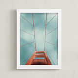 "San Francisco Golden Gate Bridge" - Art Print in Slate Blue by Lauren Cheng - Framed