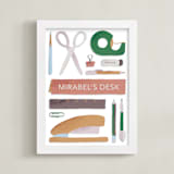 "My Workspace" - Personalized Art Print in Watermelon by Carolyn Kach - Framed