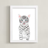 "baby animal.tiger" - Art Print in white by Cass Loh - Framed