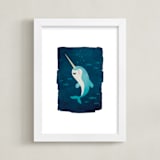 "Little Squirt" - Art Print in Teal by Susan Asbill - Framed