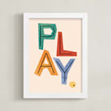 "Creative Play" - Art Print in Cream by Nazia Hyder - Framed