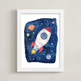 "Galactic Inspiration I" - Art Print in Navy by Creo Study - Framed