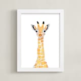 "baby animal.giraffe" - Art Print in merigold by Cass Loh - Framed