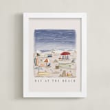 "Day at the Beach" - Art Print in Sand by Britt Mills - Framed