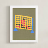 "Connect Four" - Art Print in Game Night Green by Elliot Stokes - Framed