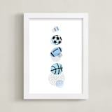 "Pop Art Sports" - Art Print in Periwinkle by Jessie Steury - Framed
