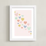 "wave of love" - Art Print in Charming Pink by Kasia Labocki - Framed
