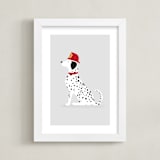 "Fire Dalmatian" - Art Print in Smoke by Ashley Presutti Beasley - Framed