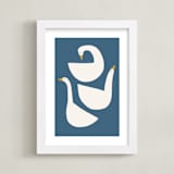 "Quack Stack" - Art Print in Lake by Betsy Siber - Framed