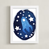 "To the stars and beyond" - Art Print in Prussian Blue by raven erebus - Framed