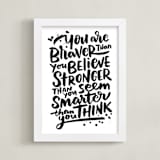 "Braver Stronger Smarter" - Art Print in Black by Laura Bolter - Framed