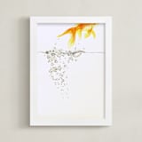 "Aquatic High Jump 2 of 3" - Art Print in carrot peel by Deborah Chou - Framed