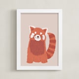 "Sleepy Red Panda" - Art Print in Tangerine by Jennifer Holbrook - Framed
