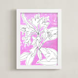 "Lush Botanical Gallery II" - Art Print in Violet Pink Azalea by Lise Gulassa - Framed