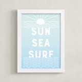 "Seaside Vibes" - Art Print in Sky Blue by Lisa McLean - Framed