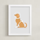 "Astronaut Retriever" - Art Print in Moonscape by Ashley Presutti Beasley - Framed