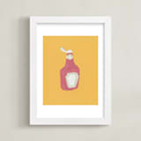 "Ketchup" - Art Print in Mustard Yellow by Elliot Stokes - Framed