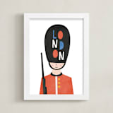 "Royal Guard" - Art Print in Royal Red by Nazia Hyder - Framed
