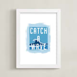 "Cowabunga!" - Art Print in Sky Blue by Kerry Doyle - Framed