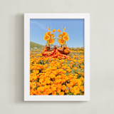 "Poppy Sisters" - Art Print in Poppy by Theresa Bear - Framed