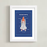 "The Space Shuttle" - Art Print in Blueprint by Meggy Masters - Framed
