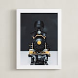 "All Aboard!" - Art Print in railway black by Alicia Abla - Framed