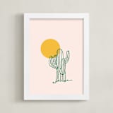 "Saguaro I" - Art Print in Blush by Erika Firm - Framed