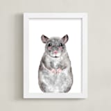"Baby Animal Rat" - Art Print in Grizzle Grey by Cass Loh - Framed