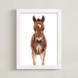 "Baby Animal Horse" - Art Print in caramel truffle by Cass Loh - Framed