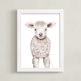 "Baby Animal Sheep" - Art Print in Cotton by Cass Loh - Framed