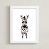 "Baby Zebra 2" - Art Print in dark chocolate by Cass Loh - Framed