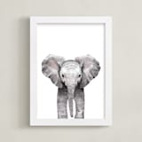 "Baby Animal Elephant" - Art Print in stone by Cass Loh - Framed