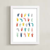 "American Sign Language ABCs" - Art Print in Rainbow by Jessie Steury - Framed