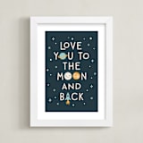 "Moon And Back" - Art Print in Midnight by Annie Holmquist - Framed