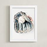 "Baseball 1" - Art Print in Leather by Helen Makadia - Framed