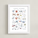 "Sports Alphabet" - Art Print in Grey by Teju Reval - Framed