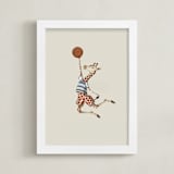 "Animal All-Stars 2" - Art Print in Dusty Beige by Malunio - Framed