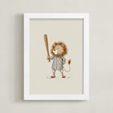 "Animal All-Stars 4" - Art Print in Dusty Beige by Malunio - Framed