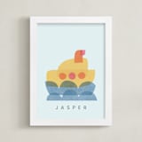 "paper submarine" - Personalized Art Print in Ice by Carrie Moradi - Framed
