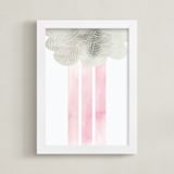 "Cloud and rain" - Art Print in Blushing Pink by Kanika Mathur - Framed