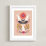 "Forest Friends" - Art Print in Blush Pink by Afton Harding - Framed