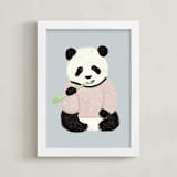 "Yum Yum Bamboo" - Art Print in Cloud by Cass Loh - Framed