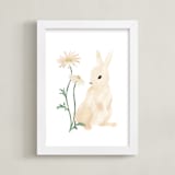 "Animals and Daisies 2" - Art Print in Butter by Dani Lugato - Framed