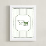 "Puppies at Play 2" - Art Print in Forest Green by Madelaine Crocker - Framed