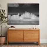 "Shorebreak Drama" - Art Print in black and white by Debra Butler - In a Room