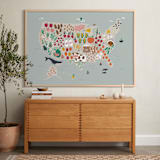 "US Agriculture" - Art Print in Robin's Egg by Joanna Griffin - In a Room